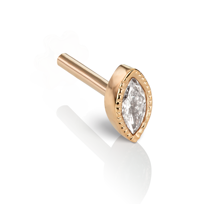 Marquise Diamond Tash Threaded Backing