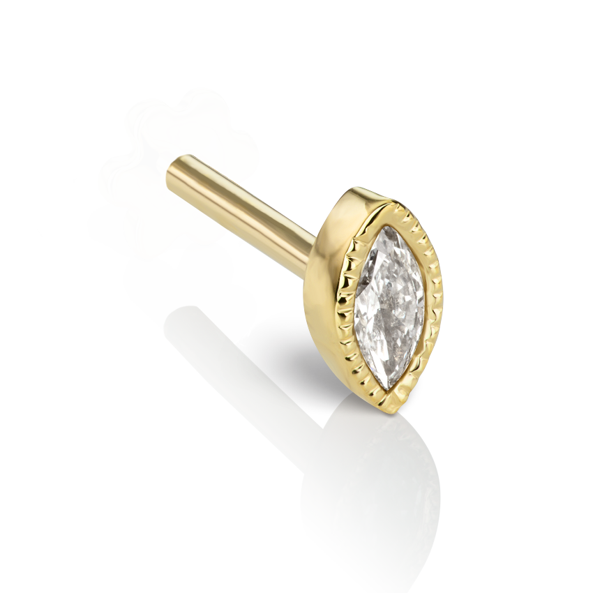 Marquise Diamond Tash Threaded Backing