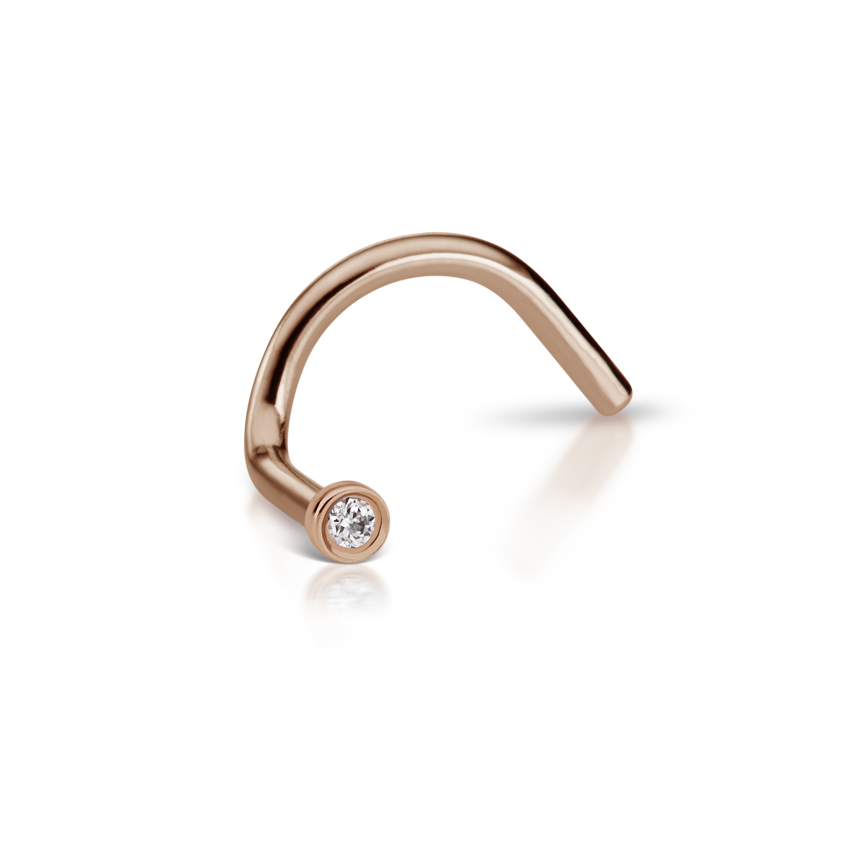 0.85mm Diamond Plain Bezel Nostril Screw