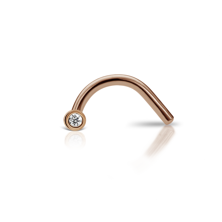 0.85mm Diamond Plain Bezel Nostril Screw