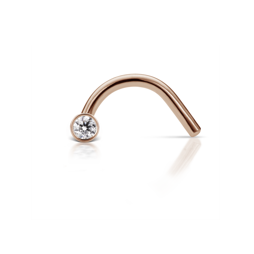 0.85mm Diamond Plain Bezel Nostril Screw