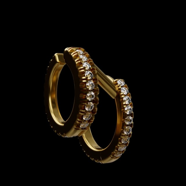 Diamond Double Linked Eternity Hoop Earring and Cuff