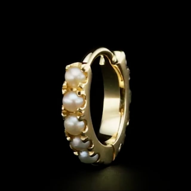 Pearl Eternity Hoop Earring