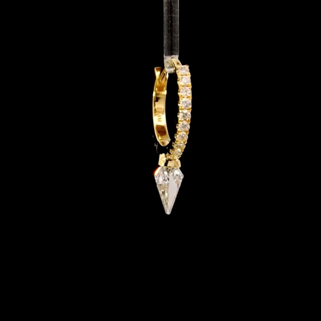 Silhouette Diamond Short Spike Eternity Hoop Earring