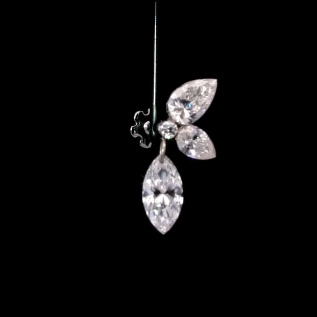Marquise Pear Diamond Echo Threaded Stud Earring
