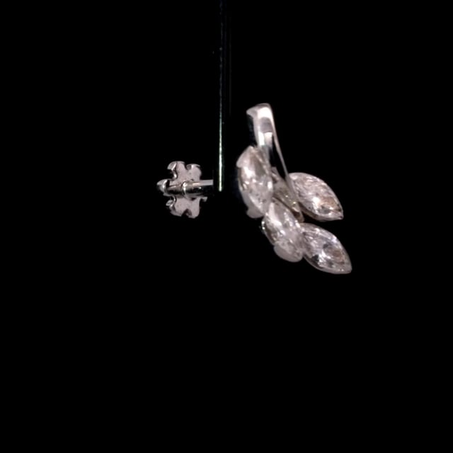 Diamond Vine Threaded Stud Earring