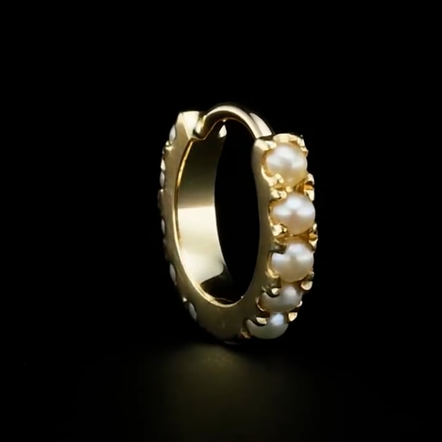 Pearl Eternity Hoop Earring
