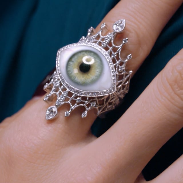 Diamond Crown Eye Finger Ring