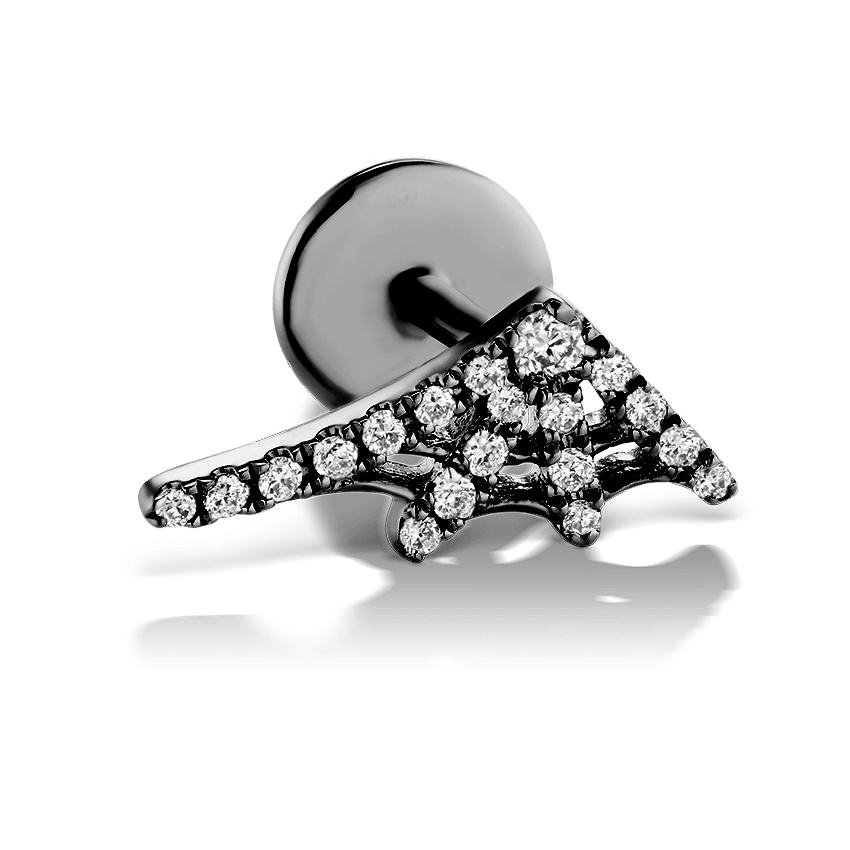 Diamond Web Threaded Stud Earring