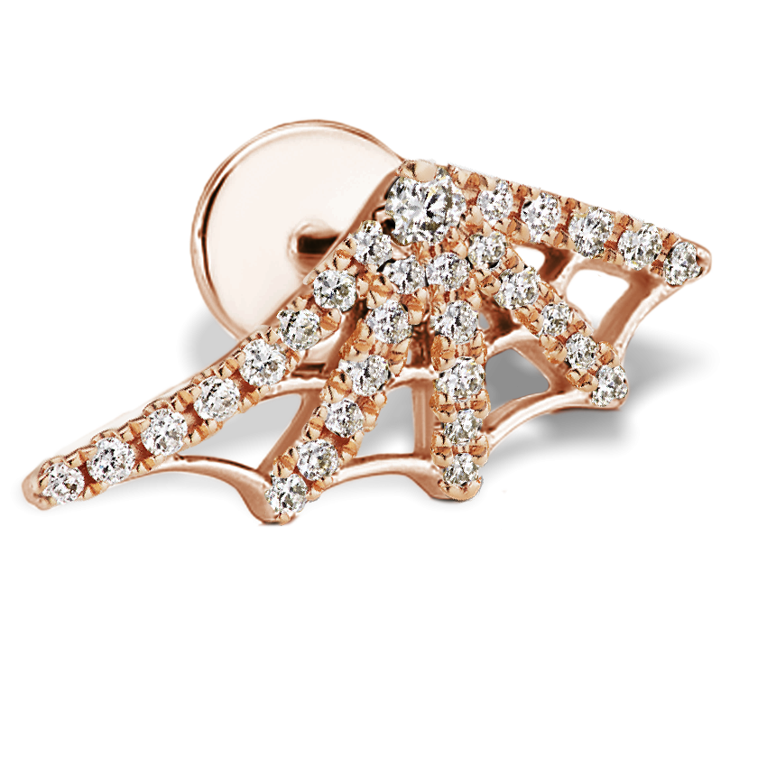 Diamond Web Threaded Stud Earring