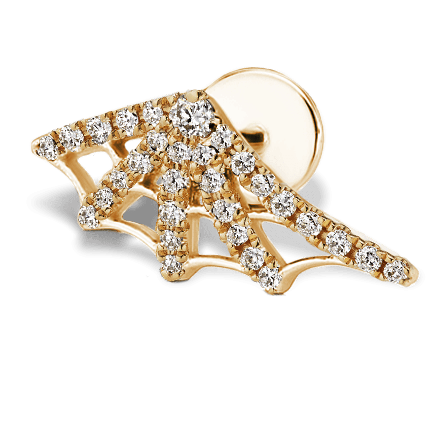 Diamond Web Threaded Stud Earring