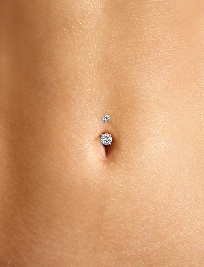 Cubic Zirconia Prong Solitaire Barbell