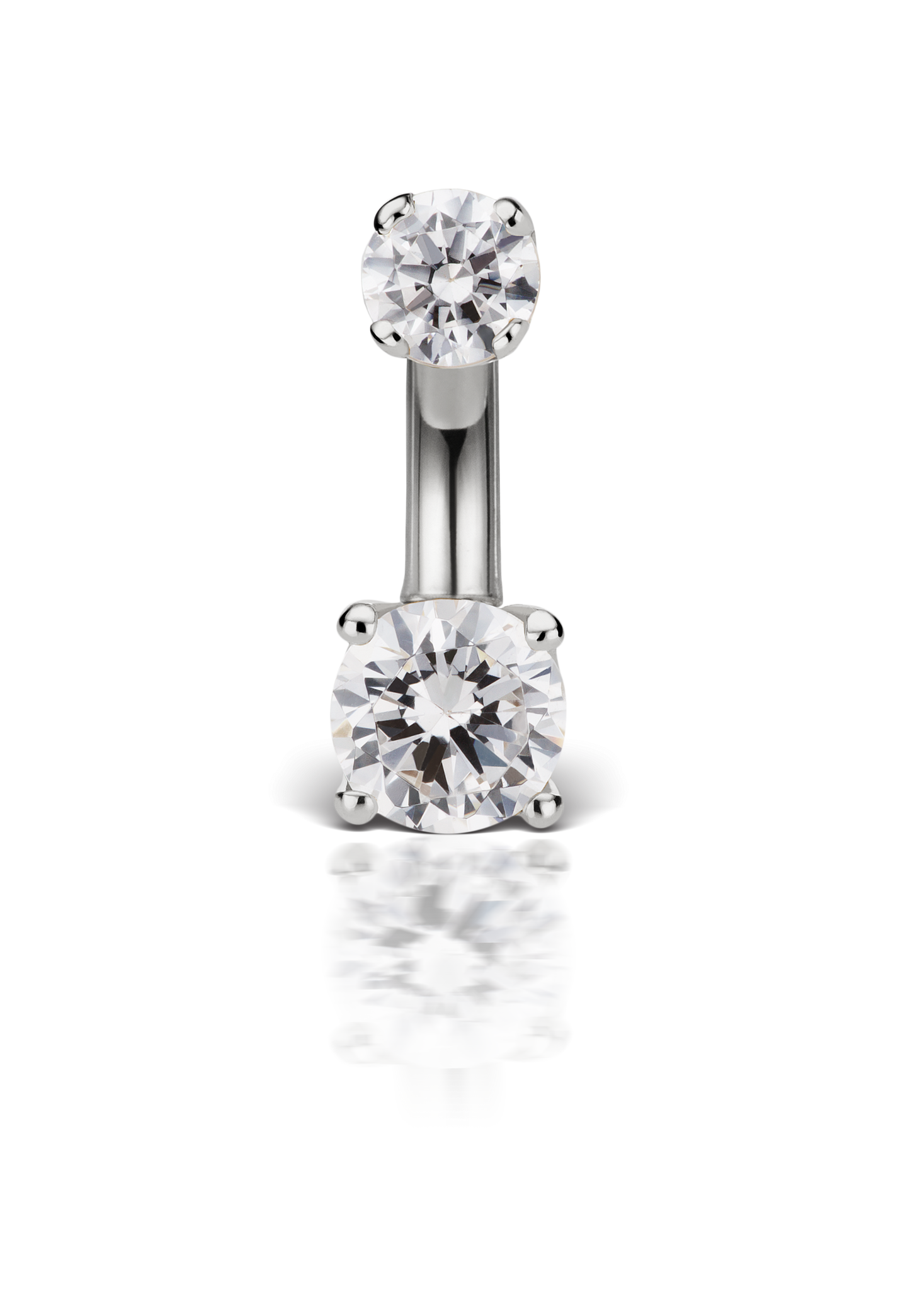 Cubic Zirconia Prong Solitaire Barbell