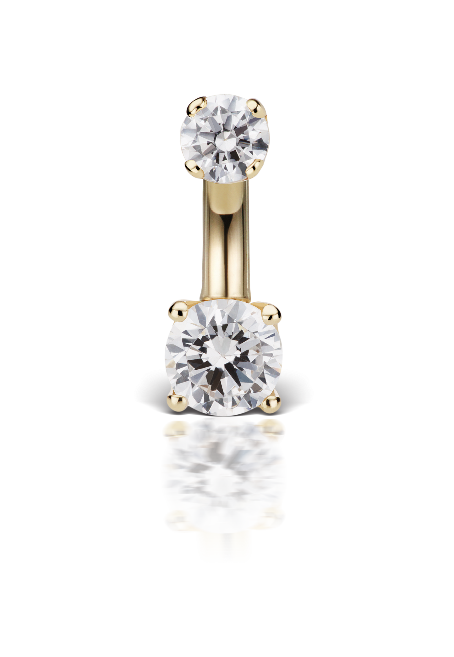 Cubic Zirconia Prong Solitaire Barbell