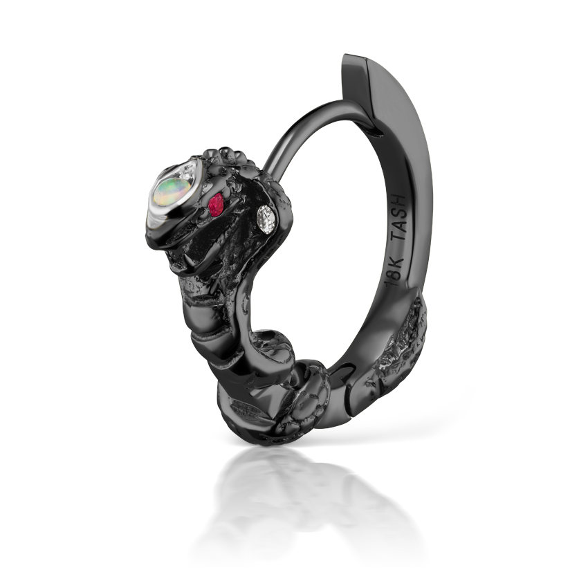 8mm Cobra Clicker with Opal Head and Ruby Eyes