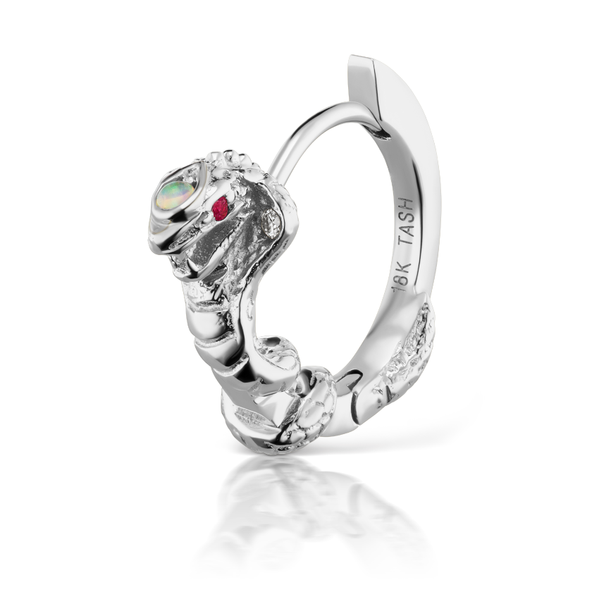 8mm Cobra Clicker with Opal Head and Ruby Eyes