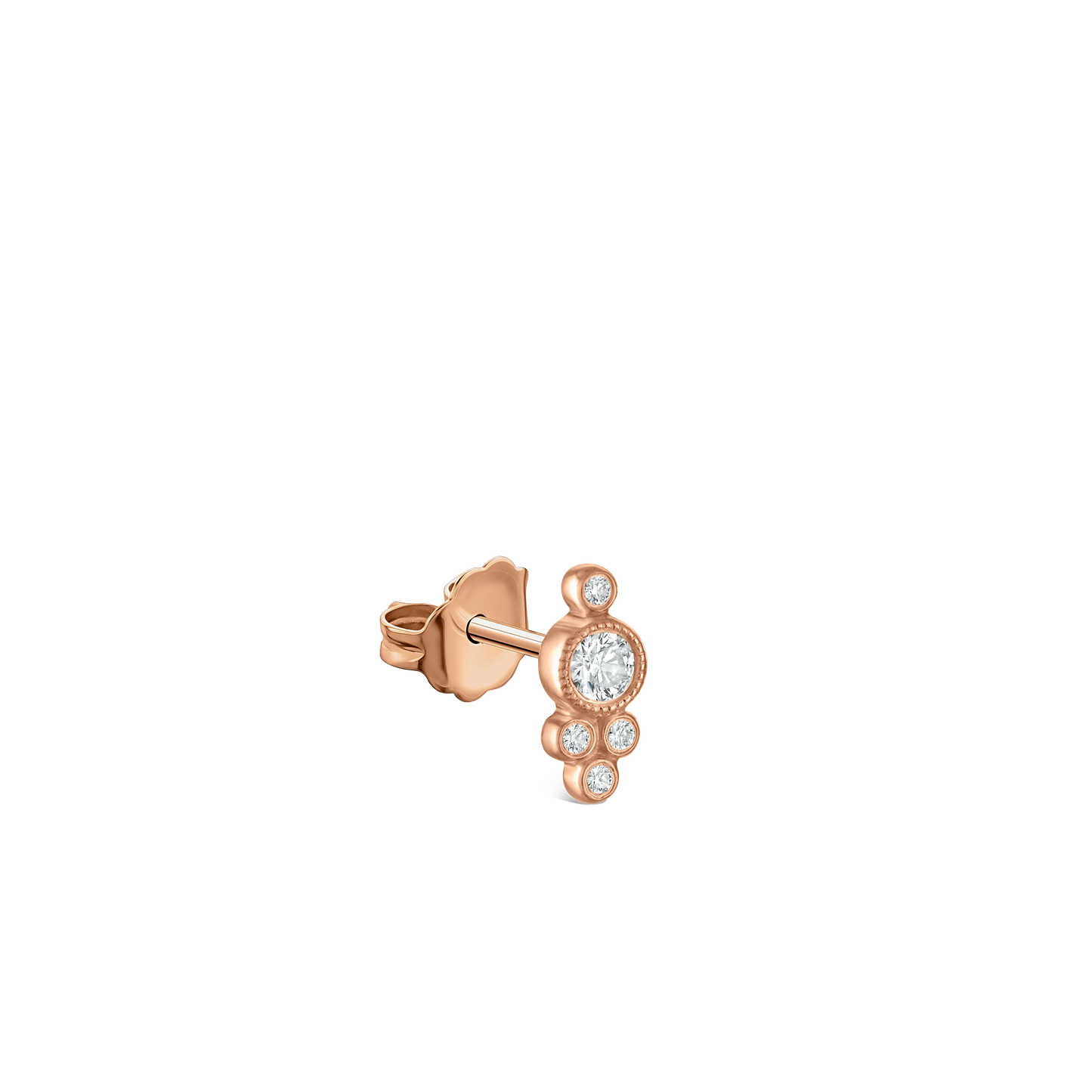 Five Diamond Trinity Stud Earring