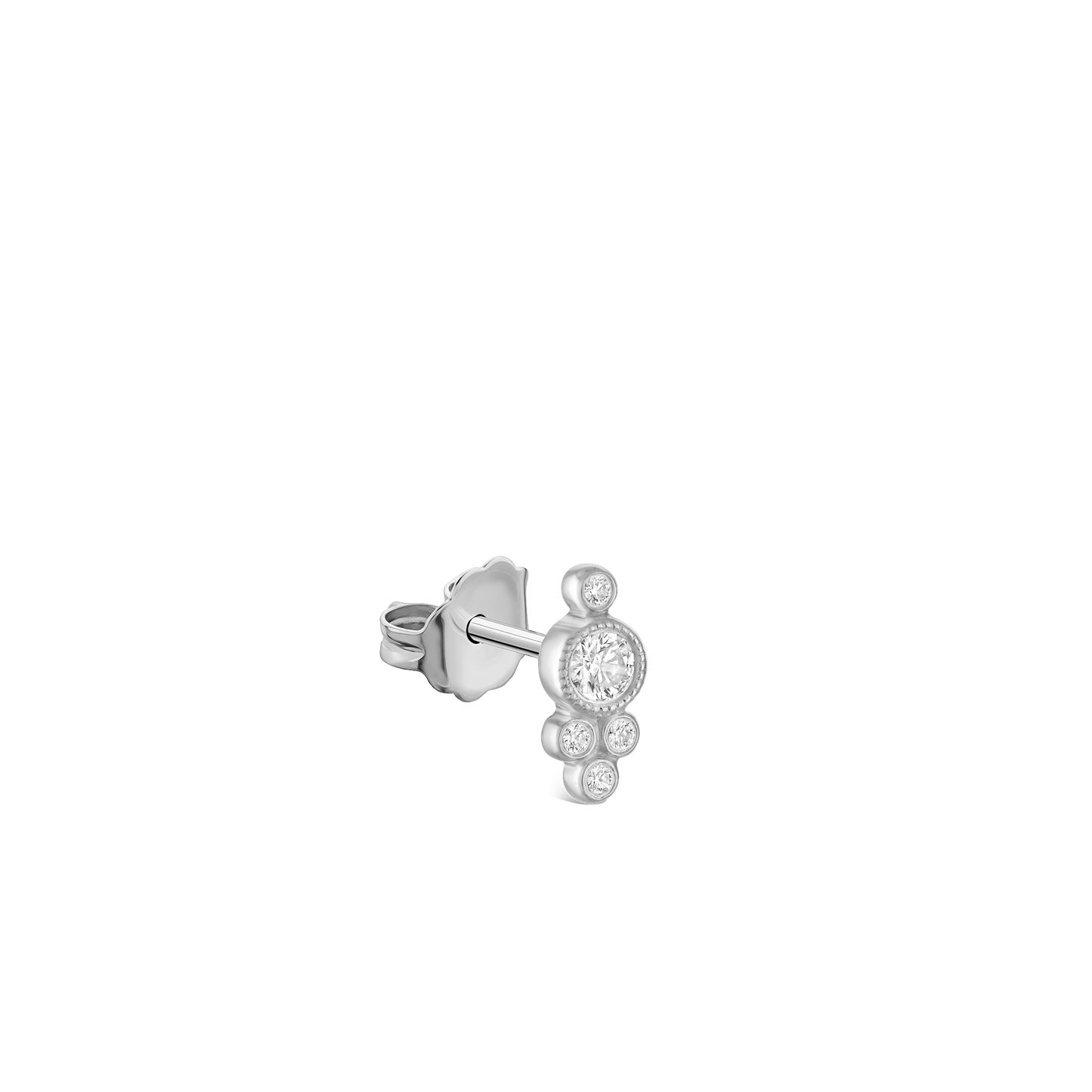 Five Diamond Trinity Stud Earring
