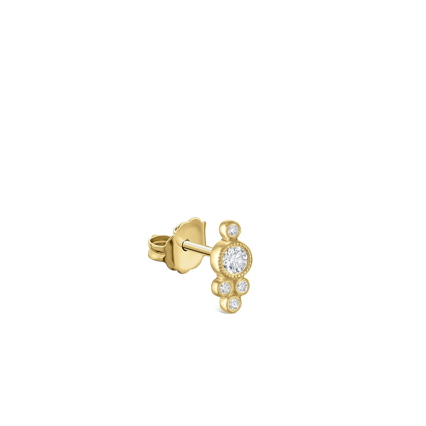 Five Diamond Trinity Stud Earring
