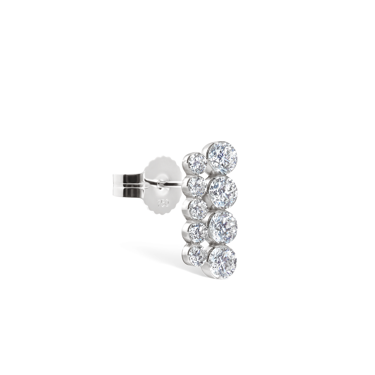 Invisible Set Diamond Apsara Bar Stud Earring