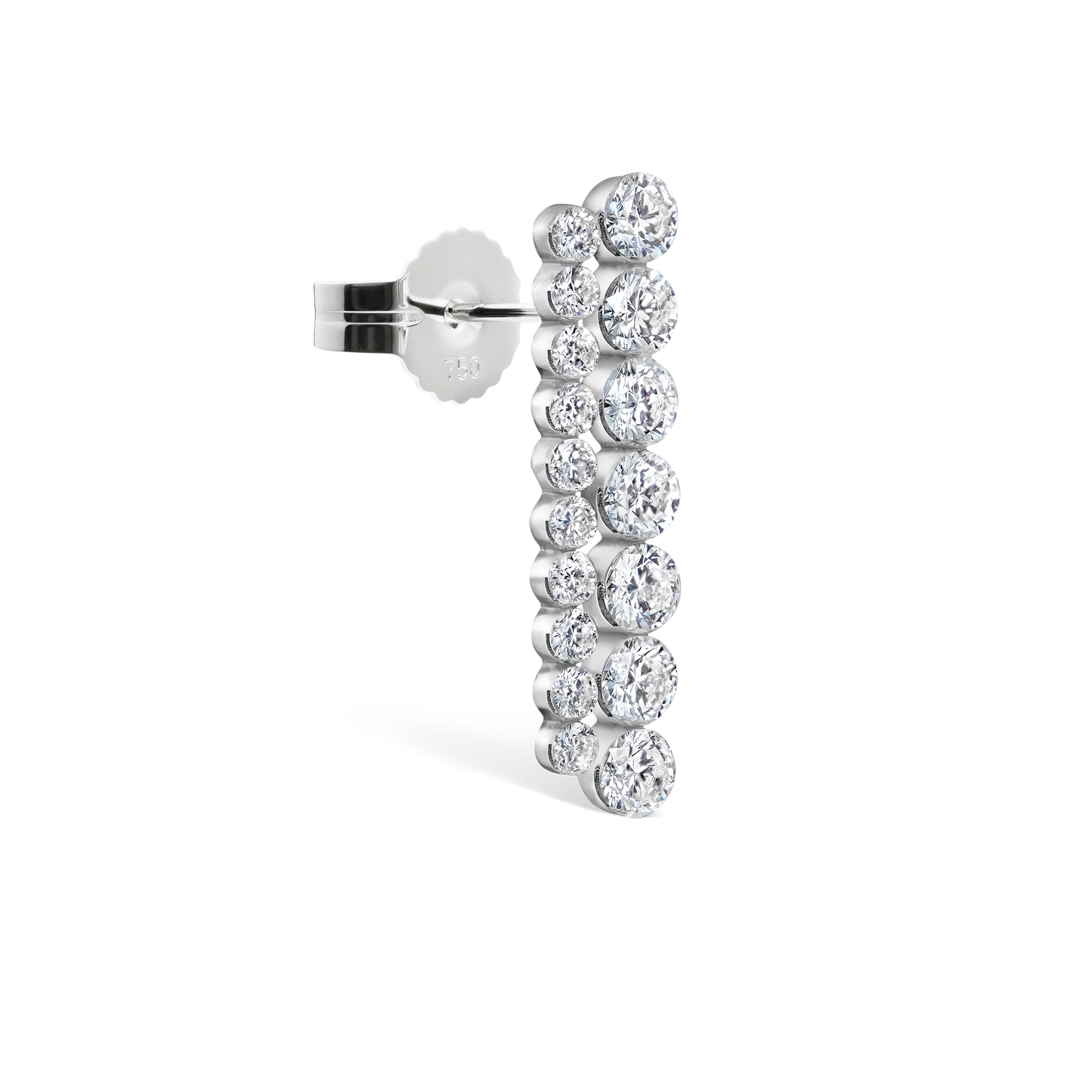 Invisible Set Diamond Apsara Bar Stud Earring