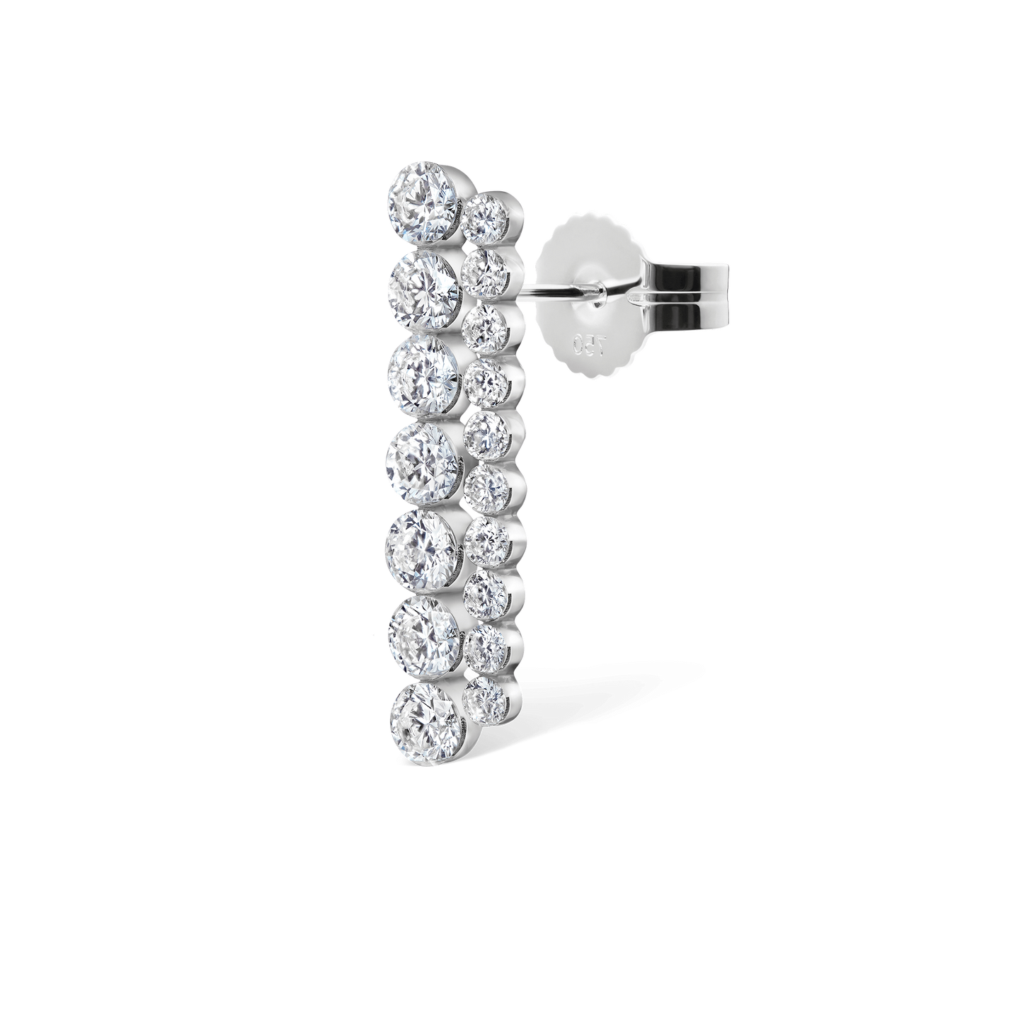 Invisible Set Diamond Apsara Bar Stud Earring