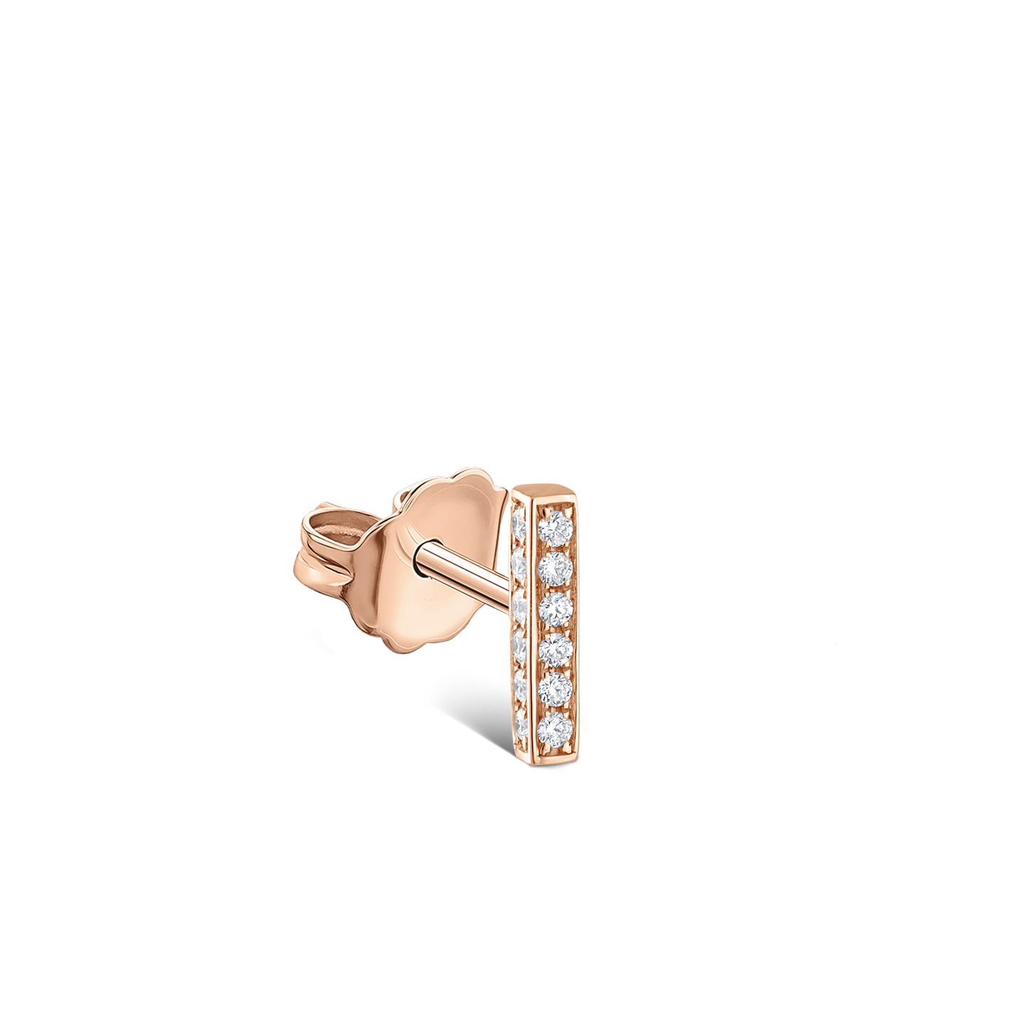 Square Diamond Pavé Bar Stud Earring