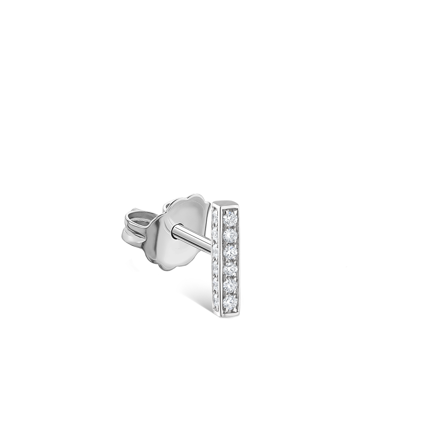 Square Diamond Pavé Bar Stud Earring