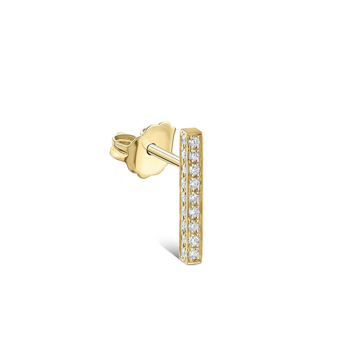 Square Diamond Pavé Bar Stud Earring