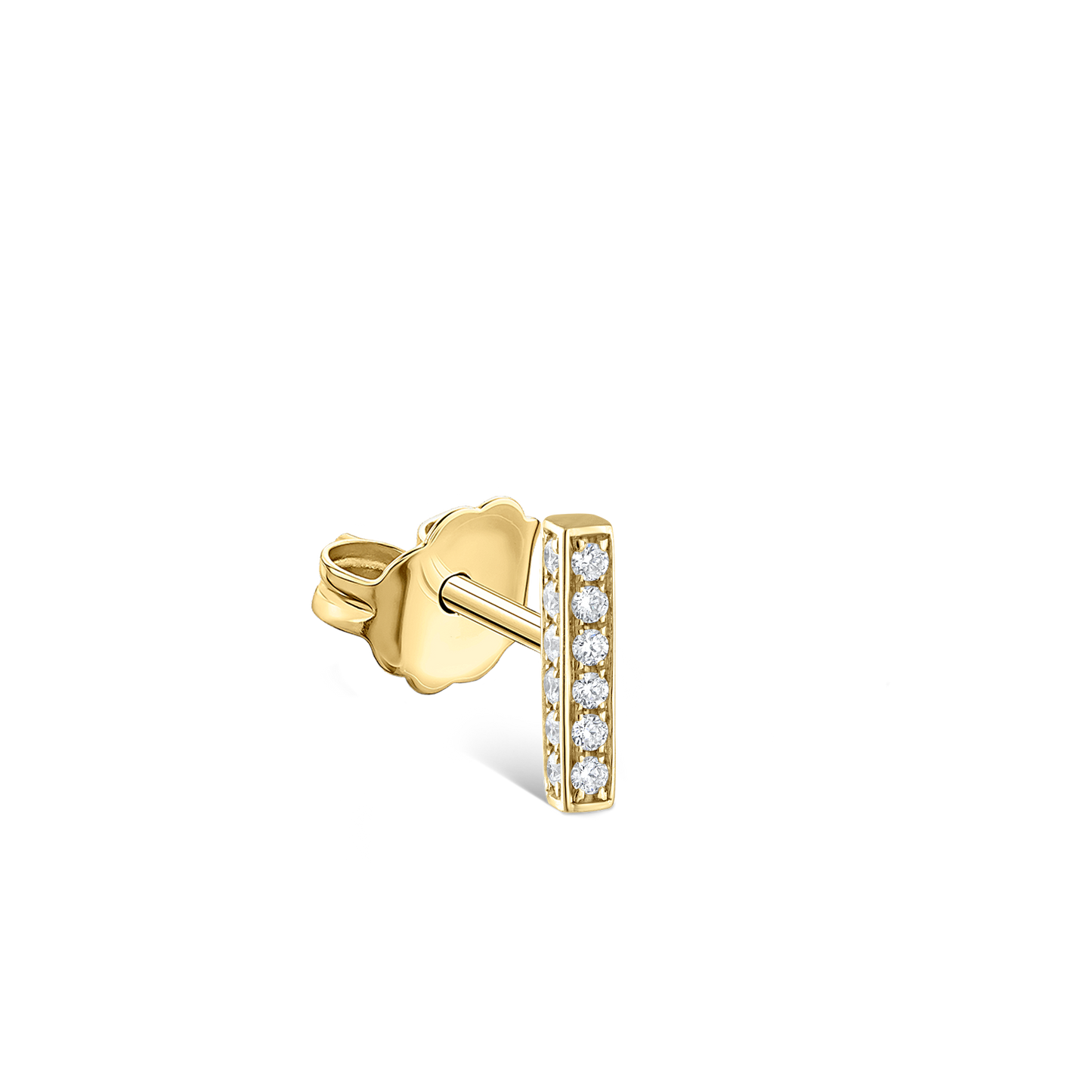 Square Diamond Pavé Bar Stud Earring