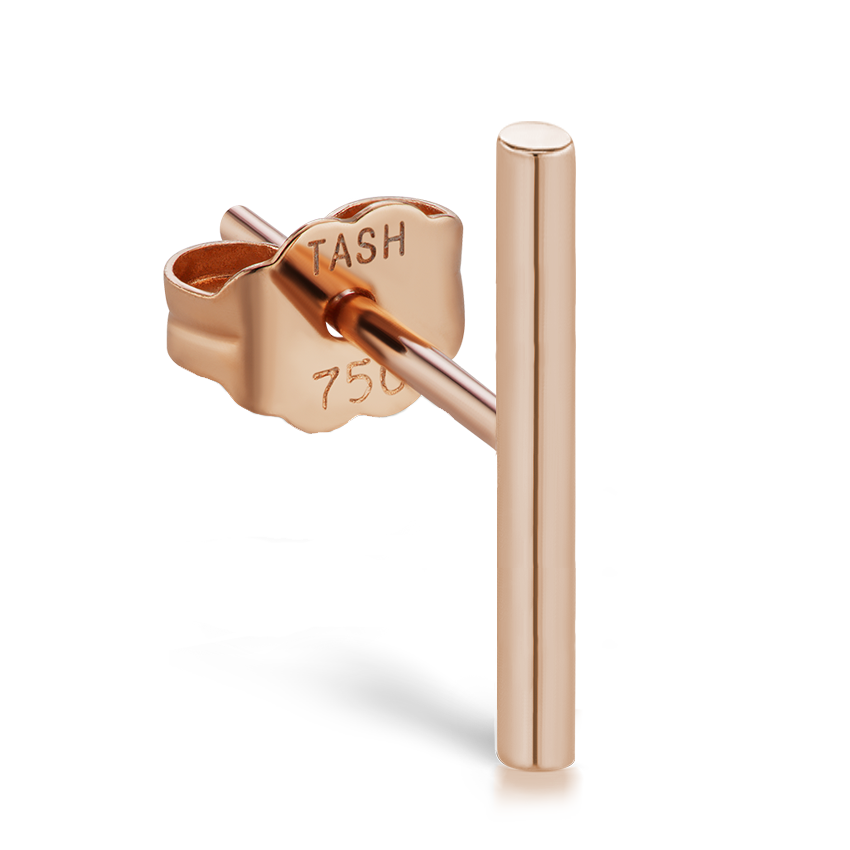 Polished Round Bar Stud Earring