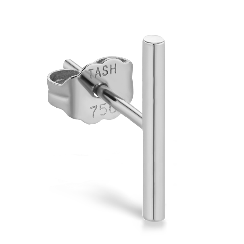 Polished Round Bar Stud Earring