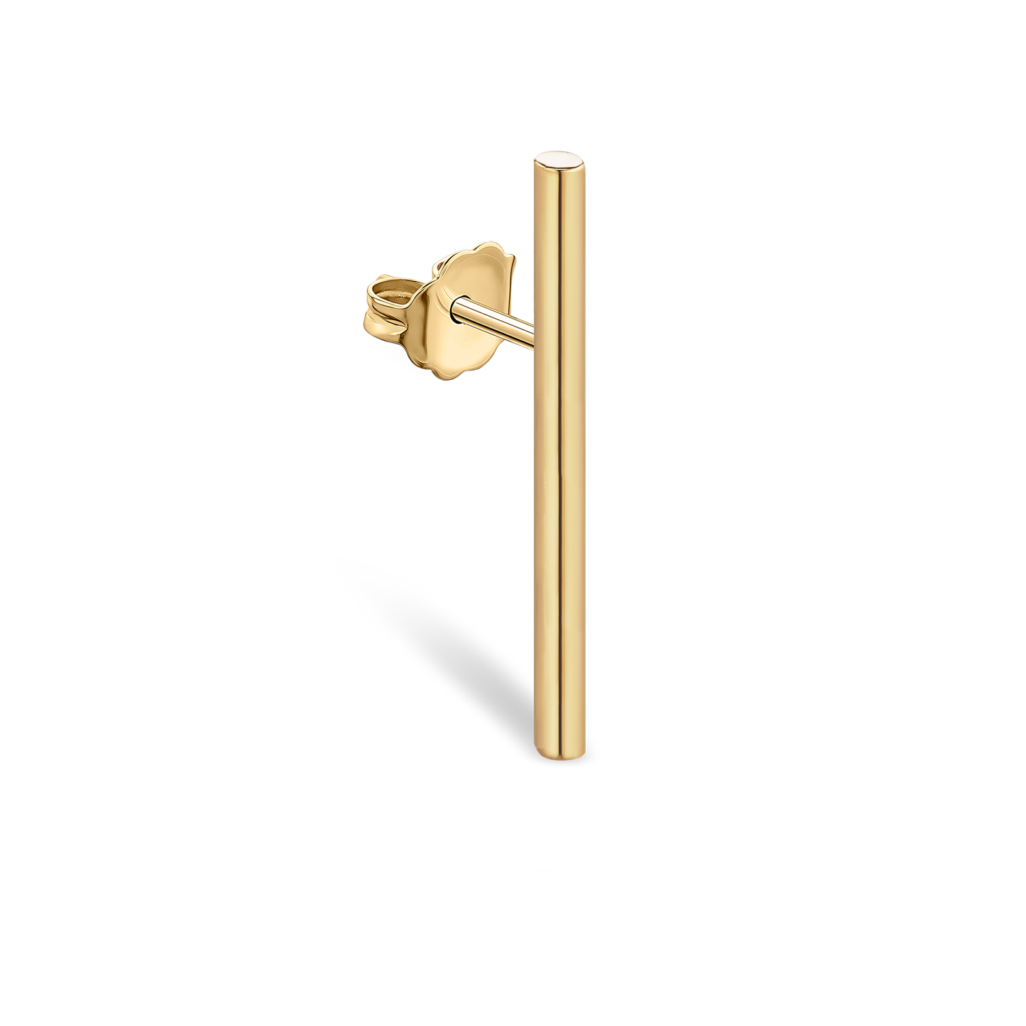 Polished Round Bar Stud Earring