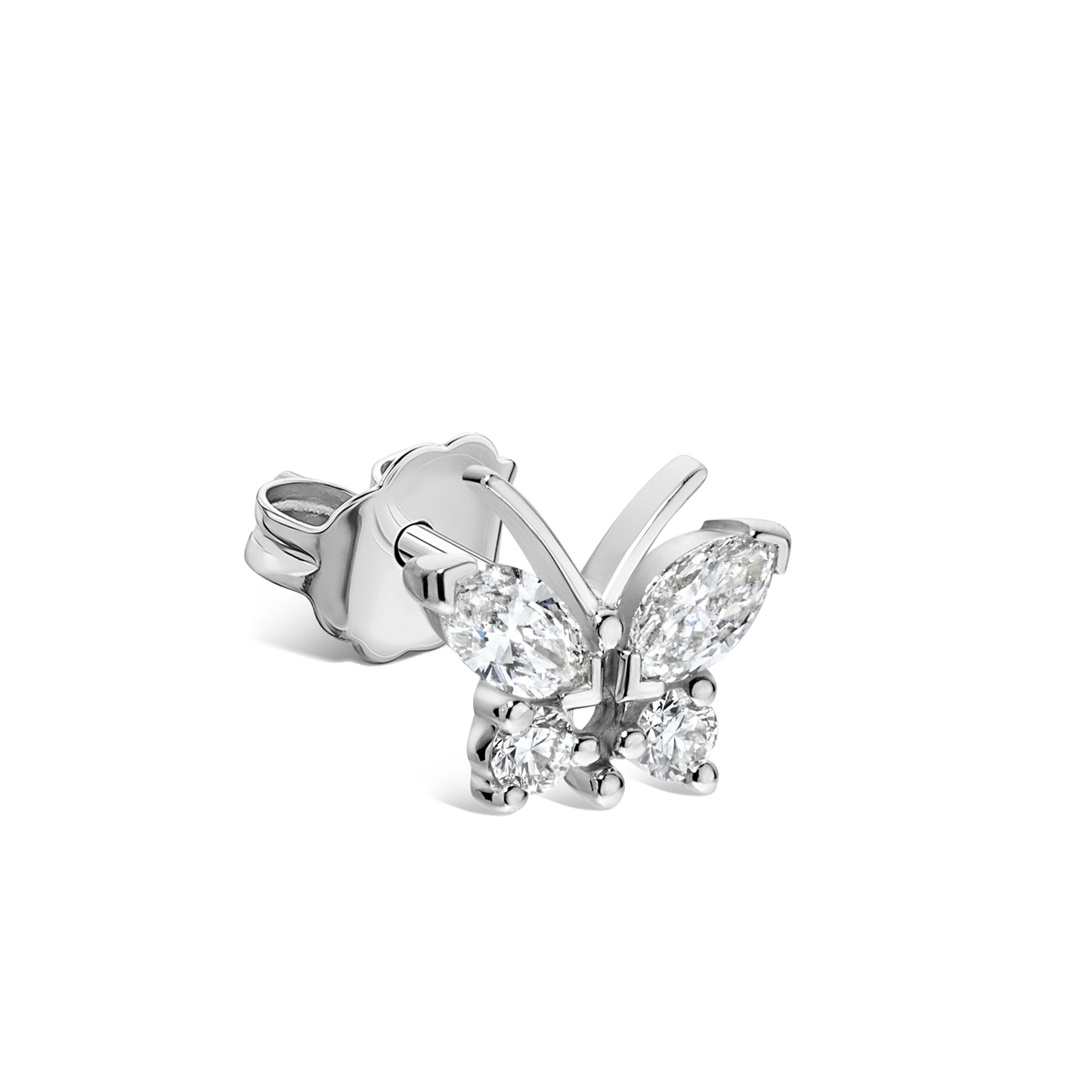 Diamond Marquise Butterfly Stud Earring
