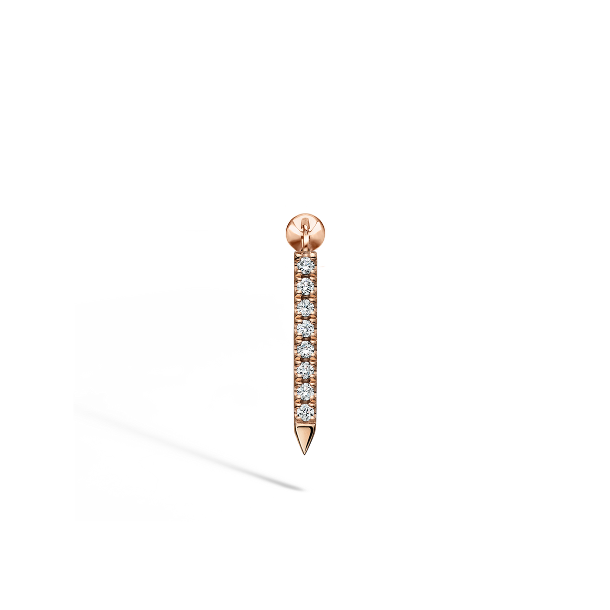 Diamond Eternity Bar Charm Stud Earring