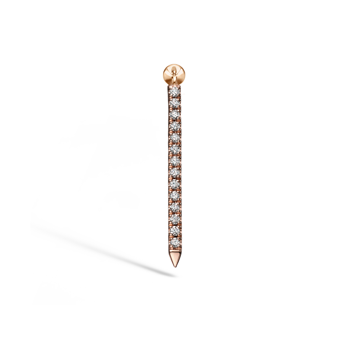 Diamond Eternity Bar Charm Stud Earring