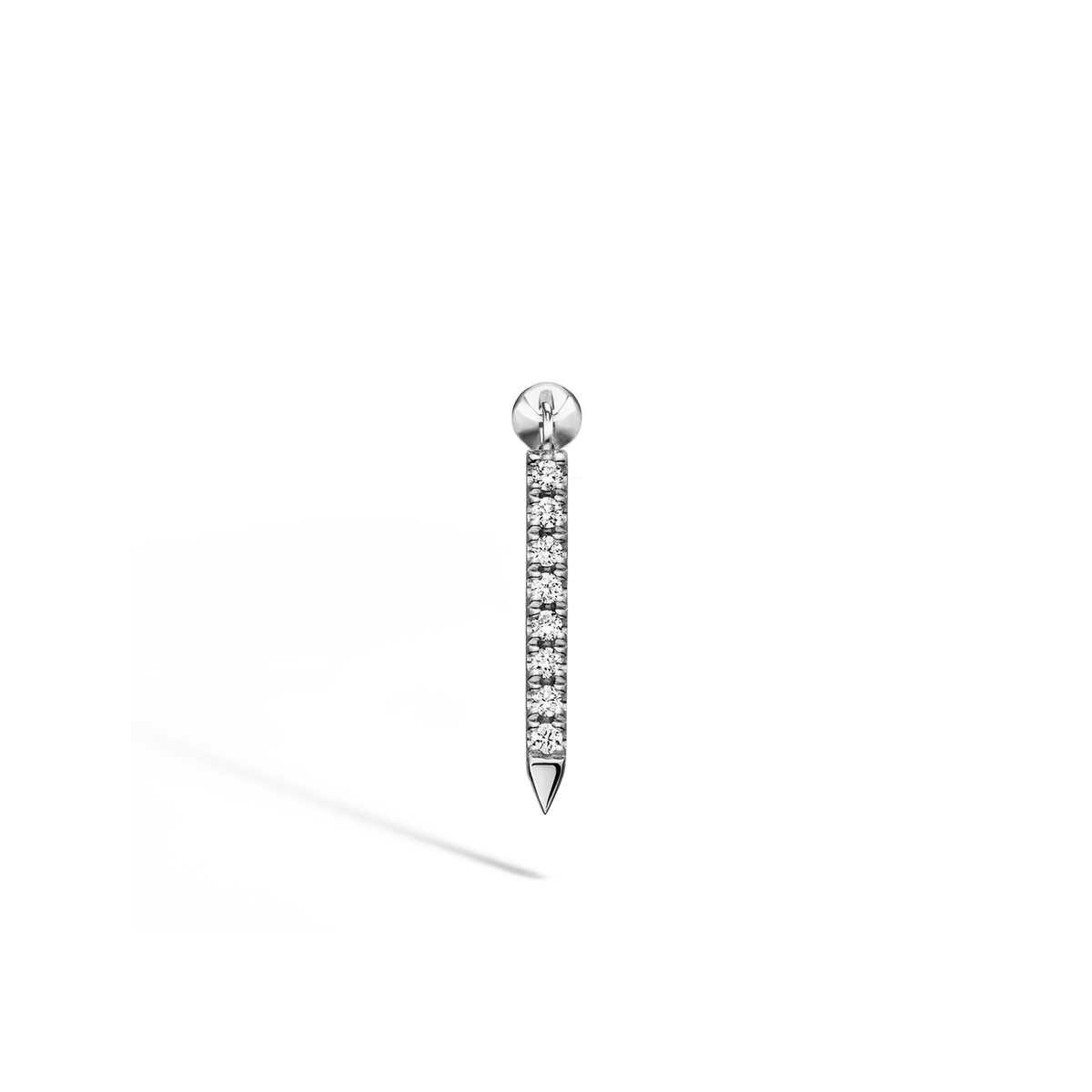 Diamond Eternity Bar Charm Stud Earring