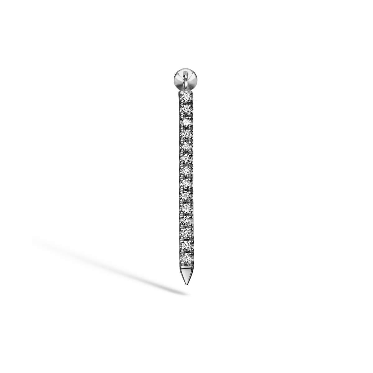 Diamond Eternity Bar Charm Stud Earring