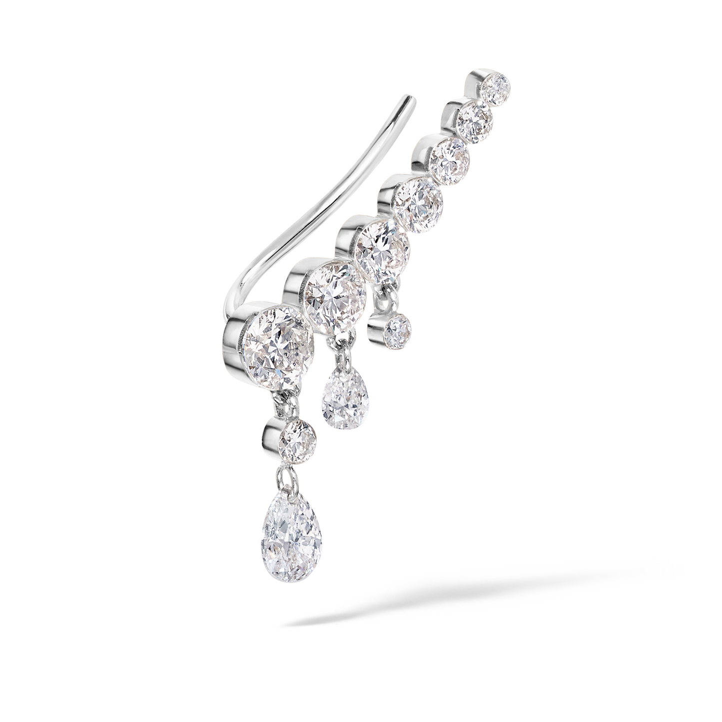 18mm Curved Crescendo Bar Invisible Set Diamond Ear Climber