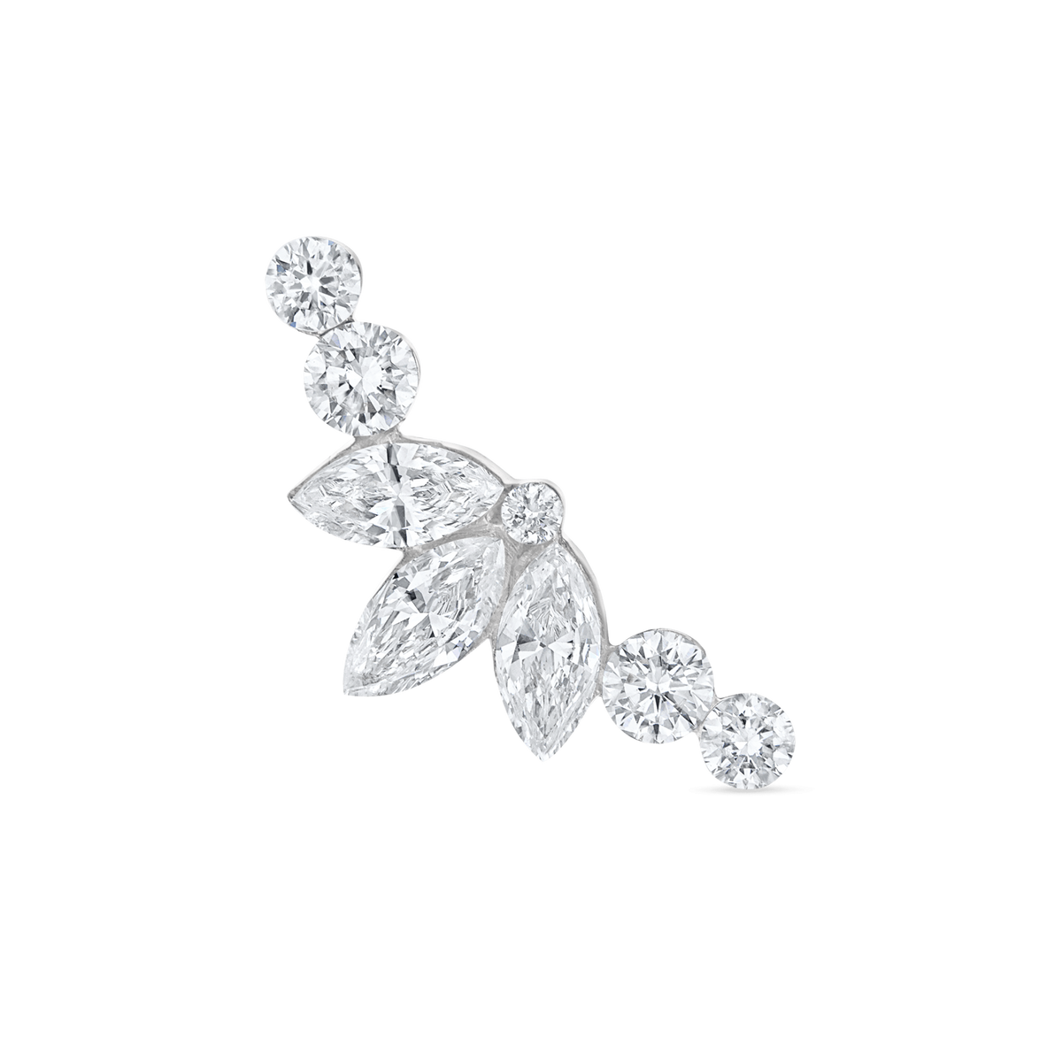 Invisible Diamond Lotus Open Garland Ear Climber