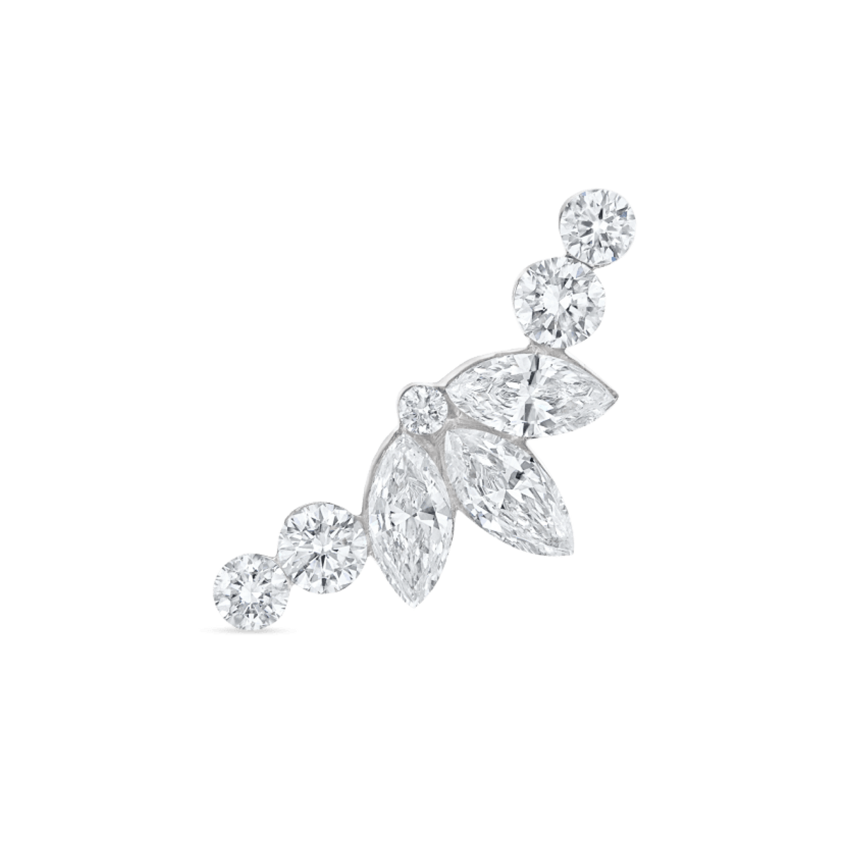 Invisible Diamond Lotus Open Garland Ear Climber