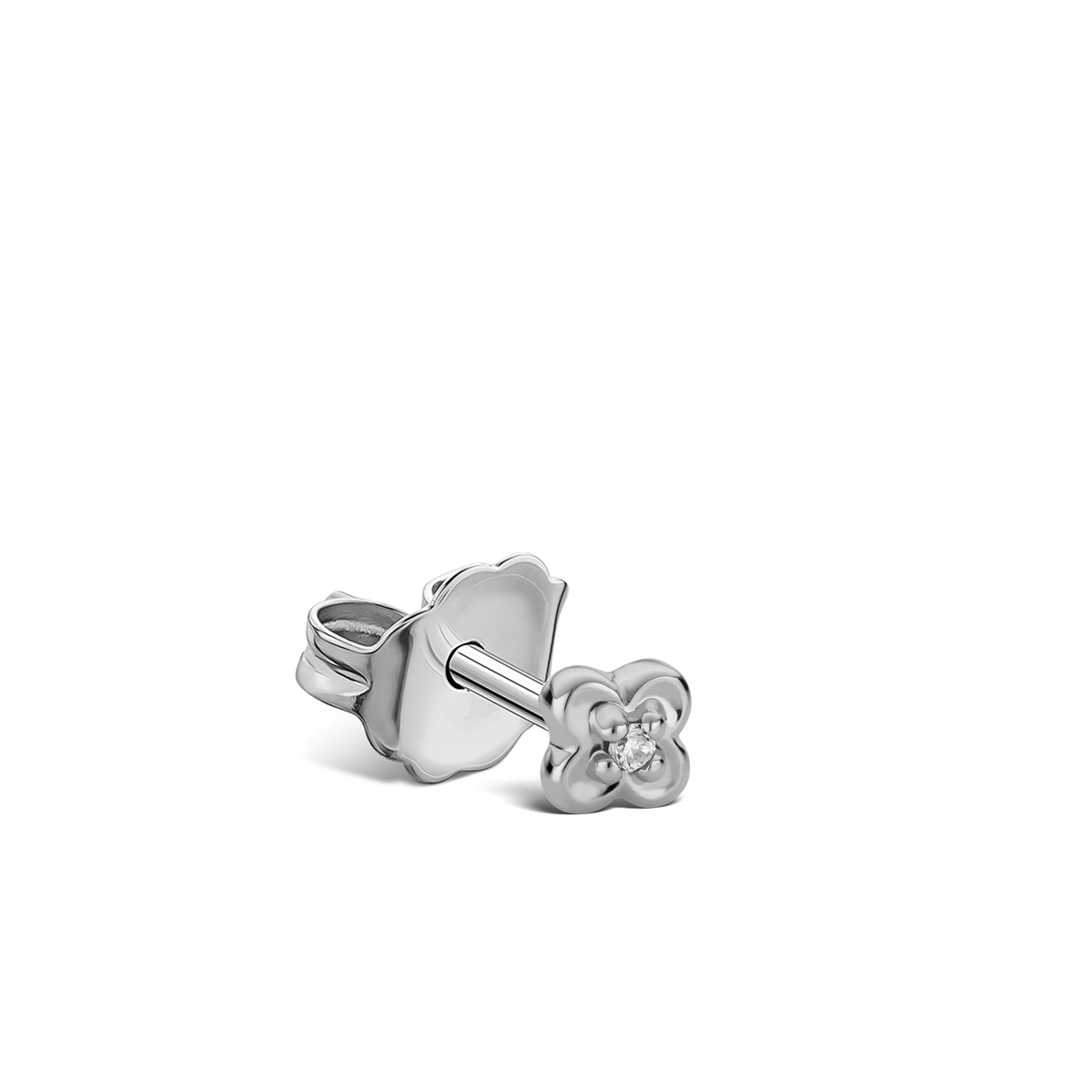 Diamond Lucky Clover Stud Earring