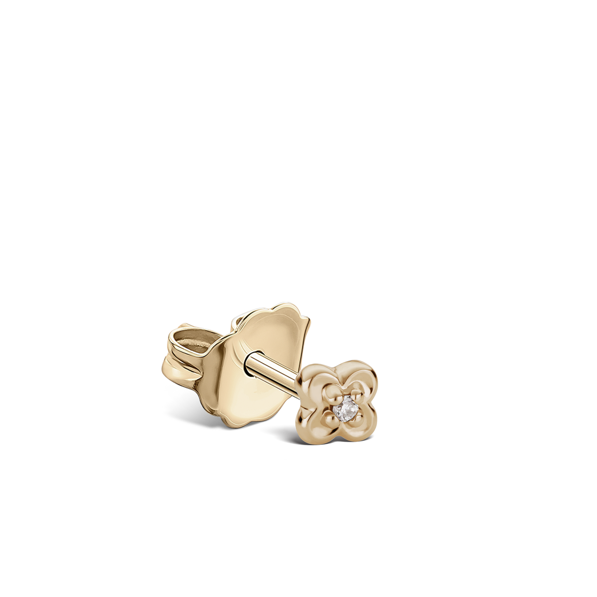 Diamond Lucky Clover Stud Earring