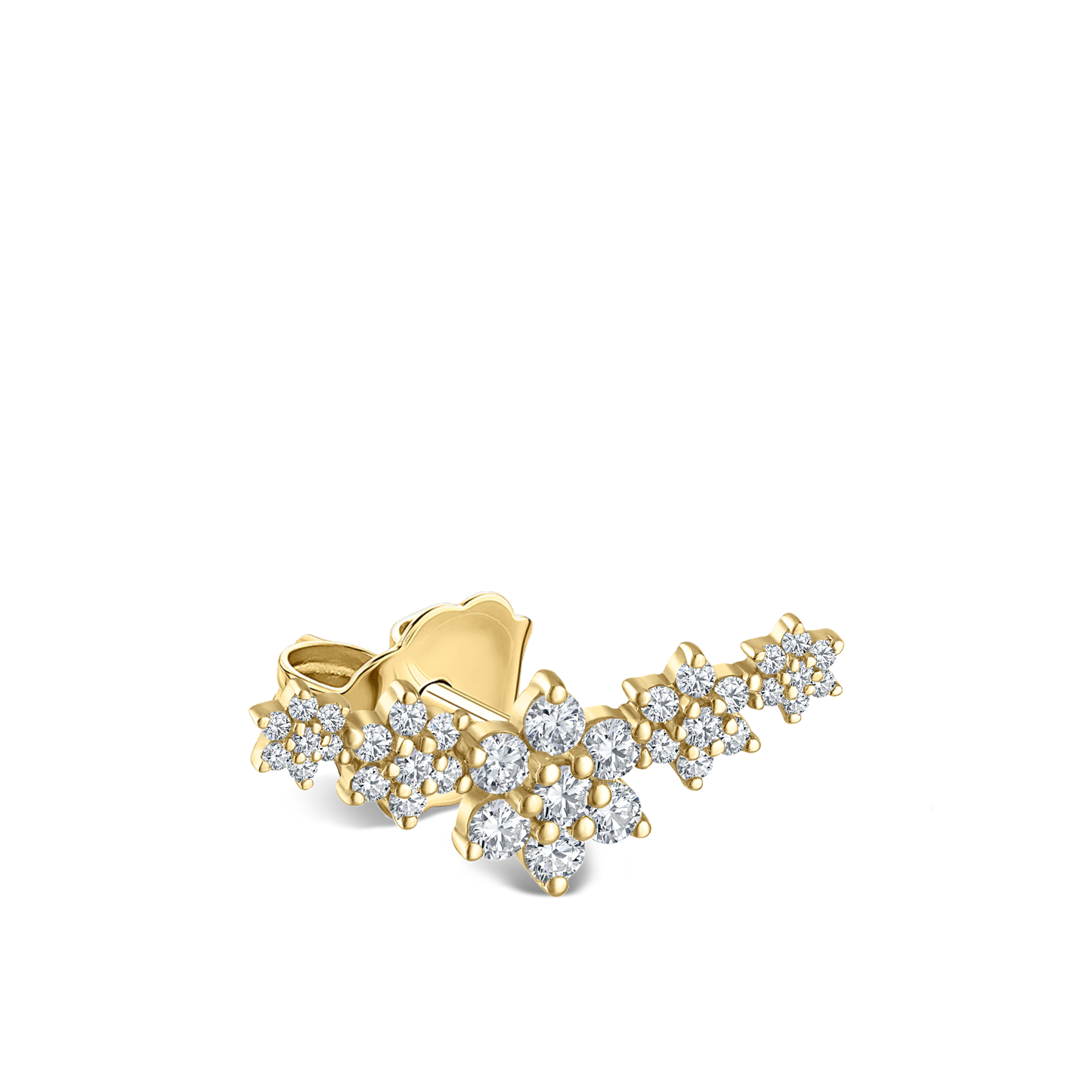 Diamond Five Flower Garland Stud Earring