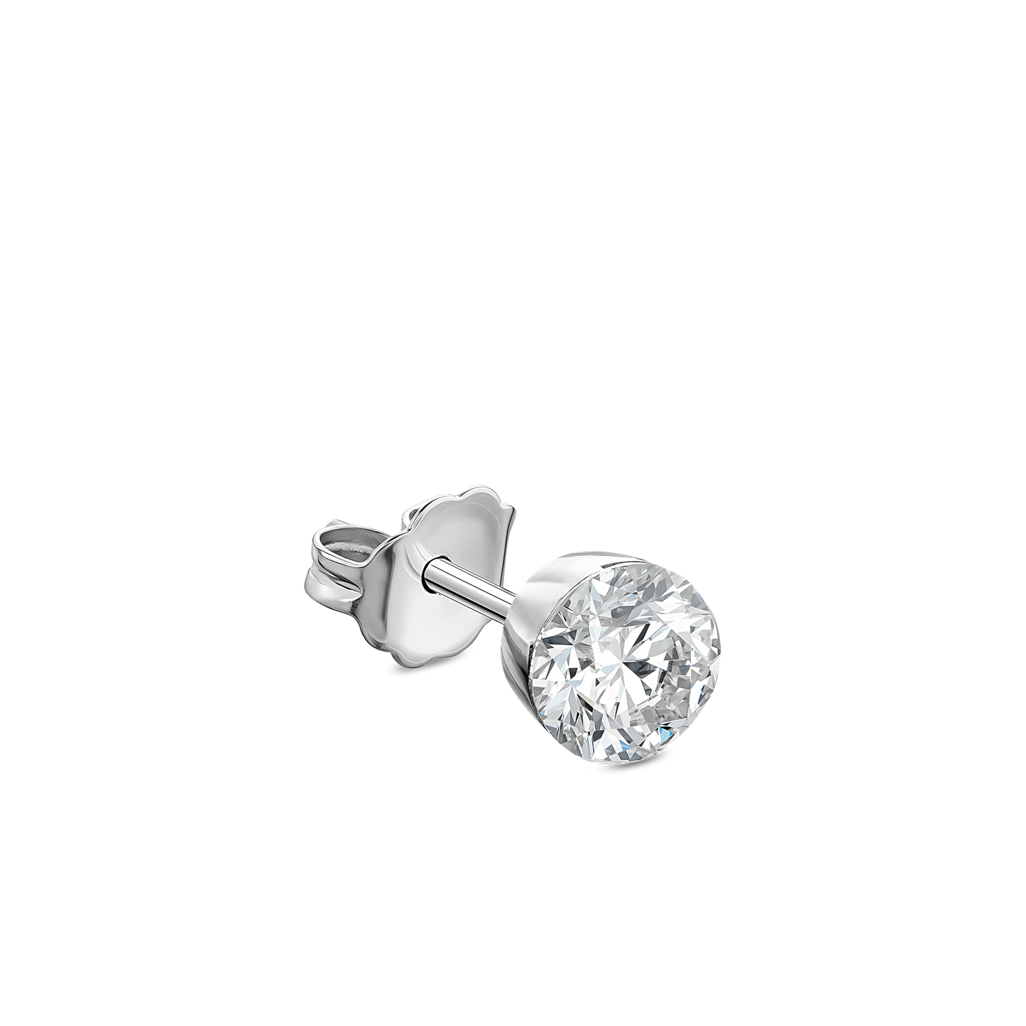 Invisible Set Diamond Stud Earring