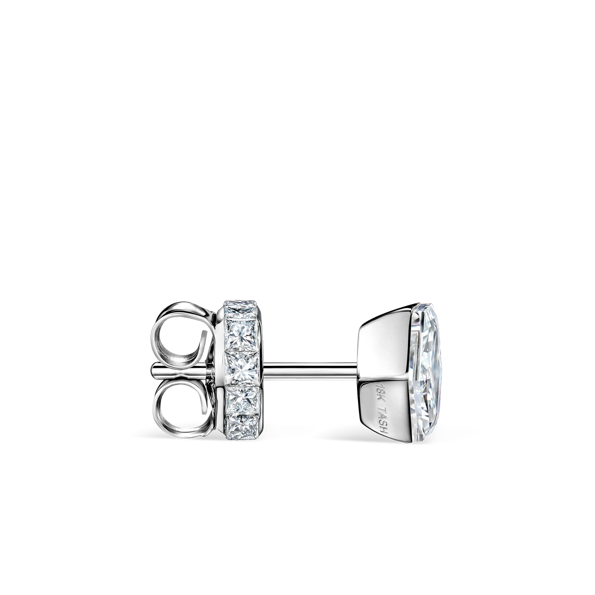 Invisible Set Hexagon Diamond Stud Earring