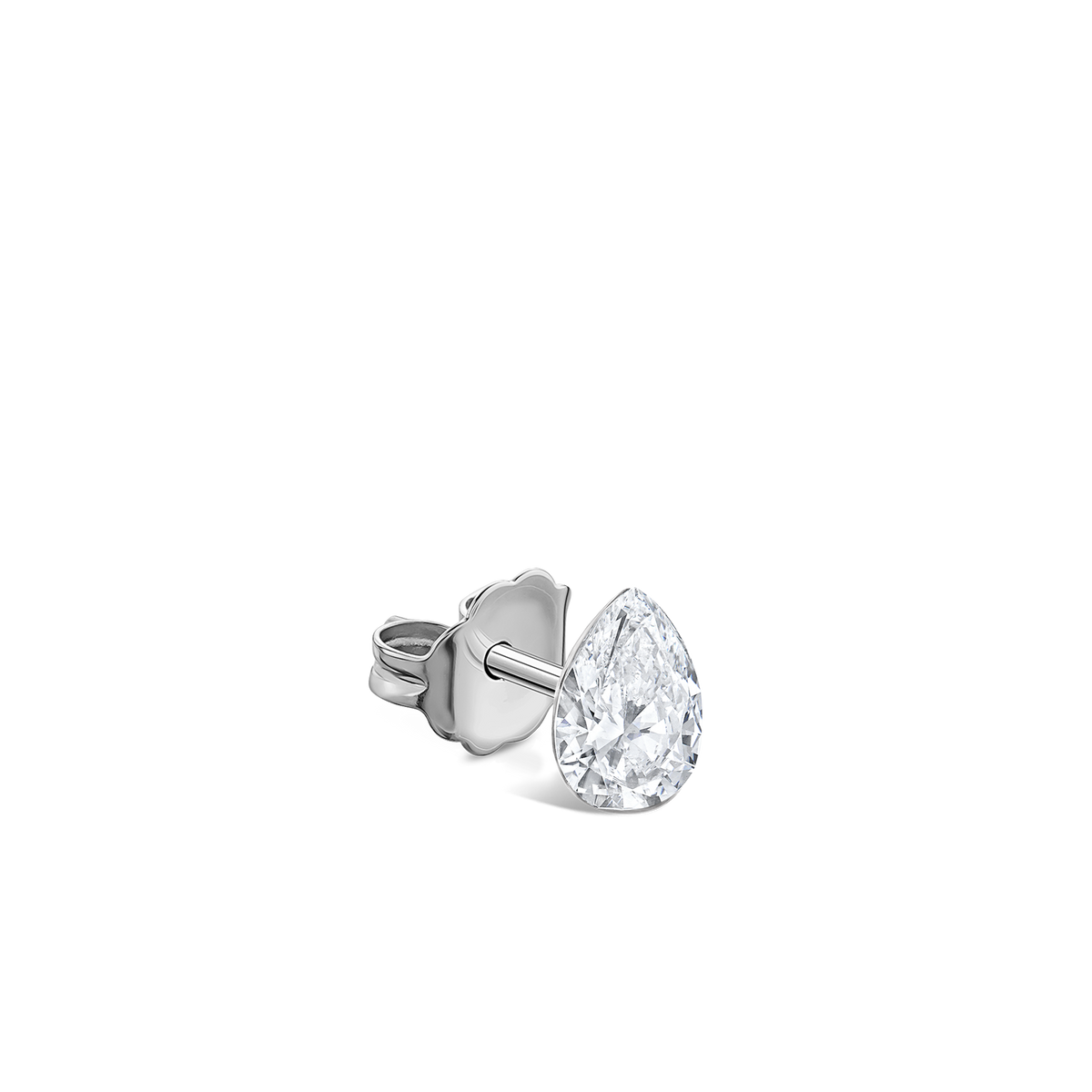 Invisible Set Diamond Pear Stud Earring