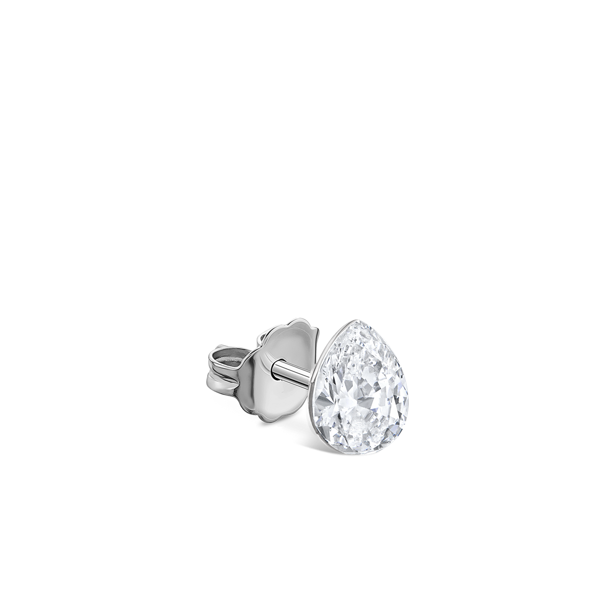 Invisible Set Diamond Pear Stud Earring