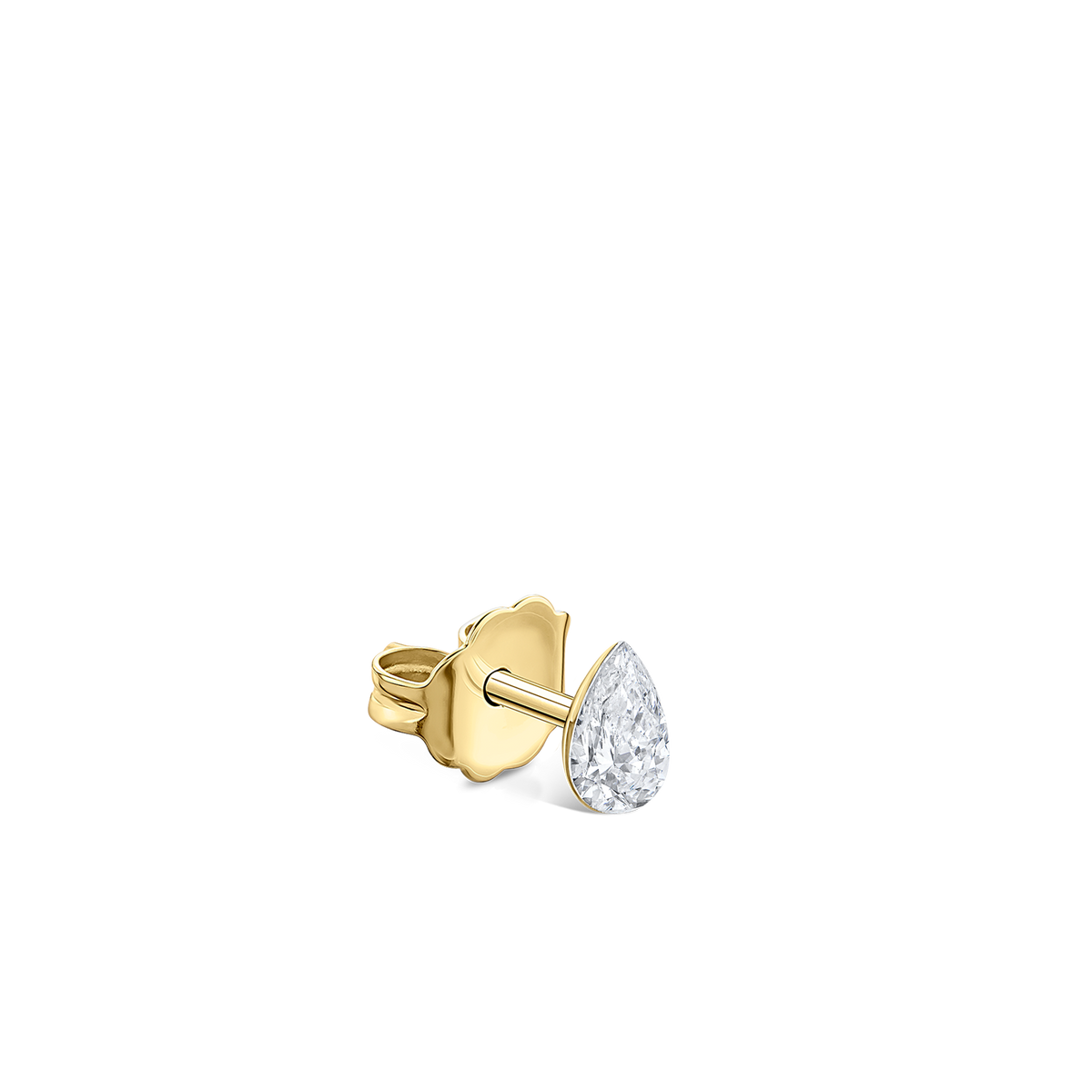 Invisible Set Diamond Pear Stud Earring