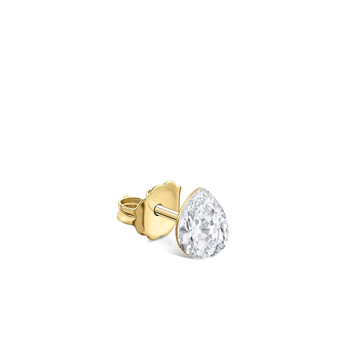 Invisible Set Diamond Pear Stud Earring